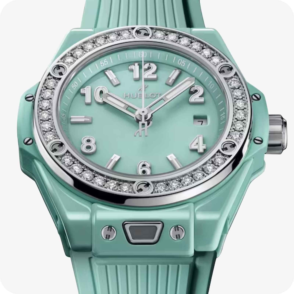 Hublot Big Bang  One Click Mint Green Ceramic Diamonds