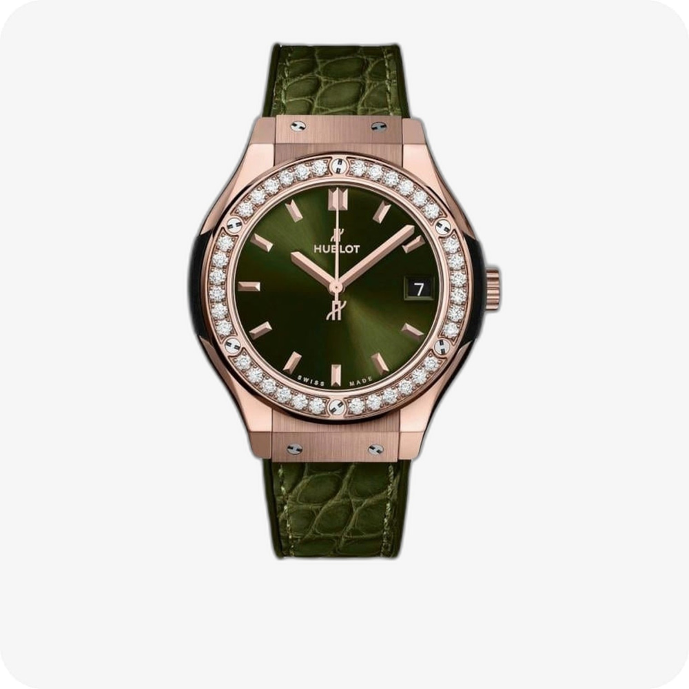Hublot Classic Fusion King Gold Green Diamonds