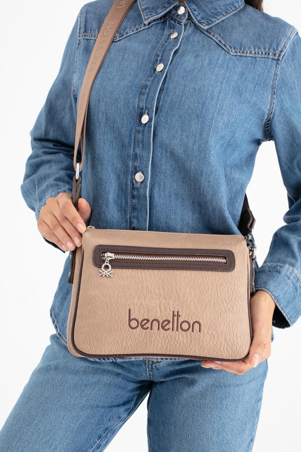 BENETTON KADIN ÇAPRAZ ÇANTA BNT1662 VİZON KAHVE