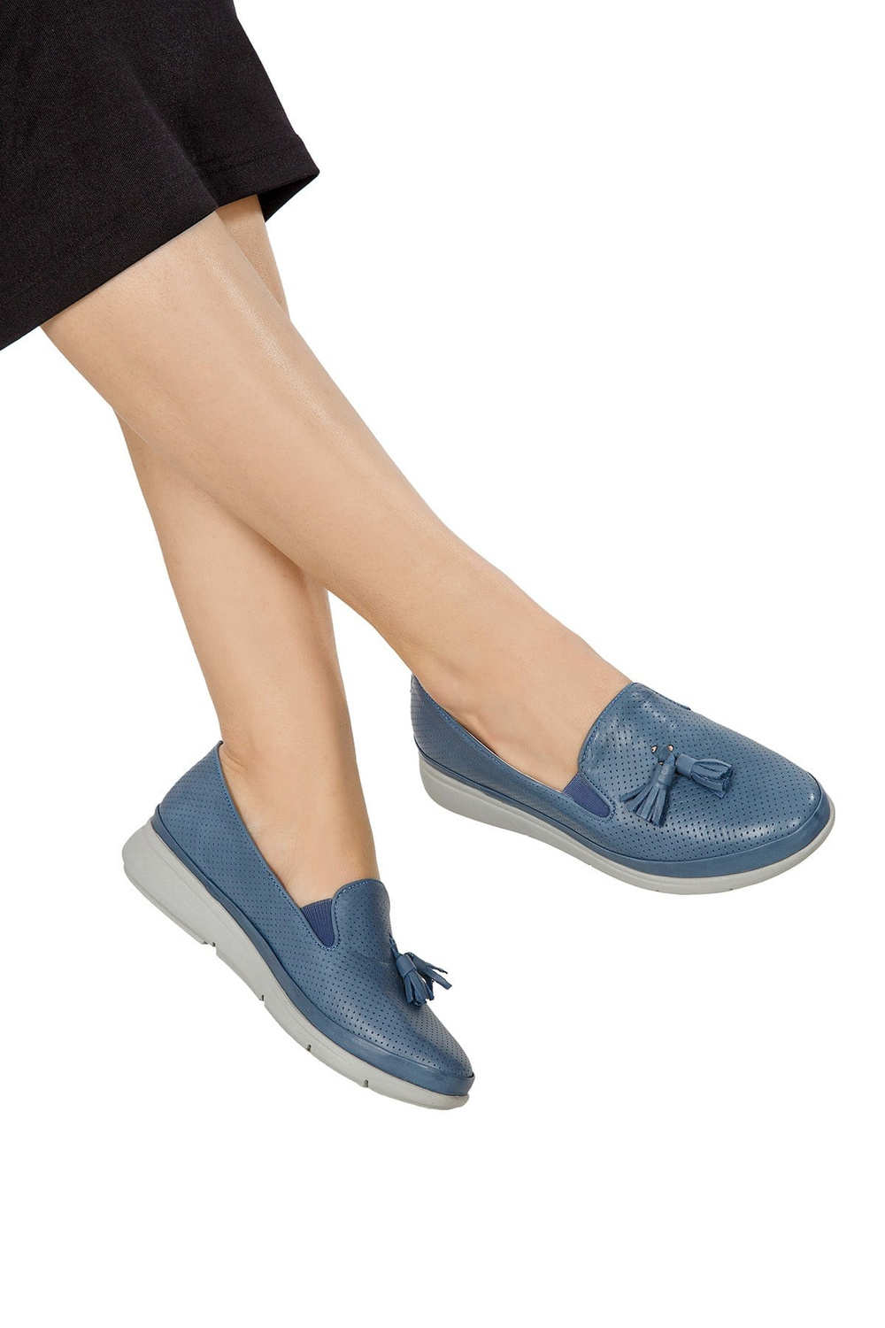 ELSİE HAKİKİ DERİ COMFORT GÜNLÜK KADIN AYAKKABI JEANS MAVİ