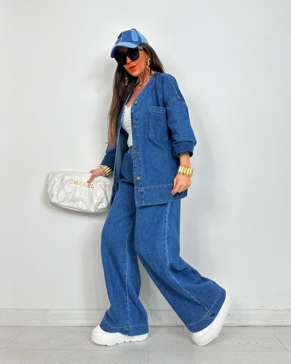 Boleyn Denim Pantalonlu Takım Koyu Mavi