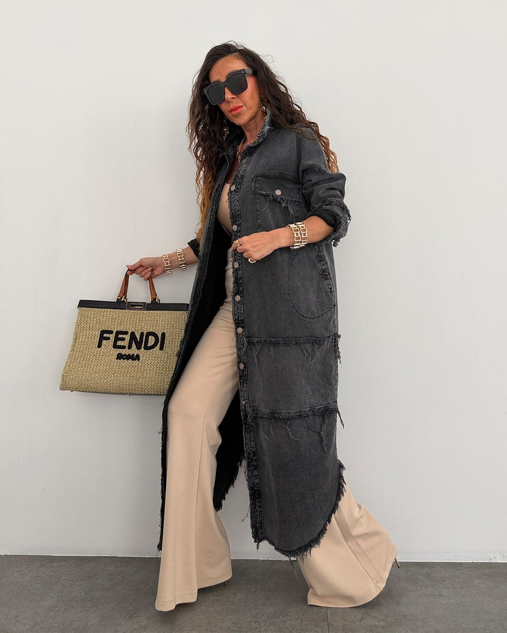 Delfina Kot Tunik Elbise Antrasit