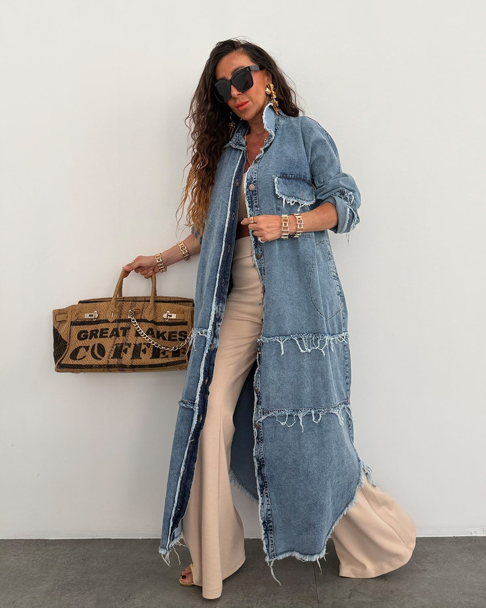 Delfina Kot Tunik Elbise Mavi