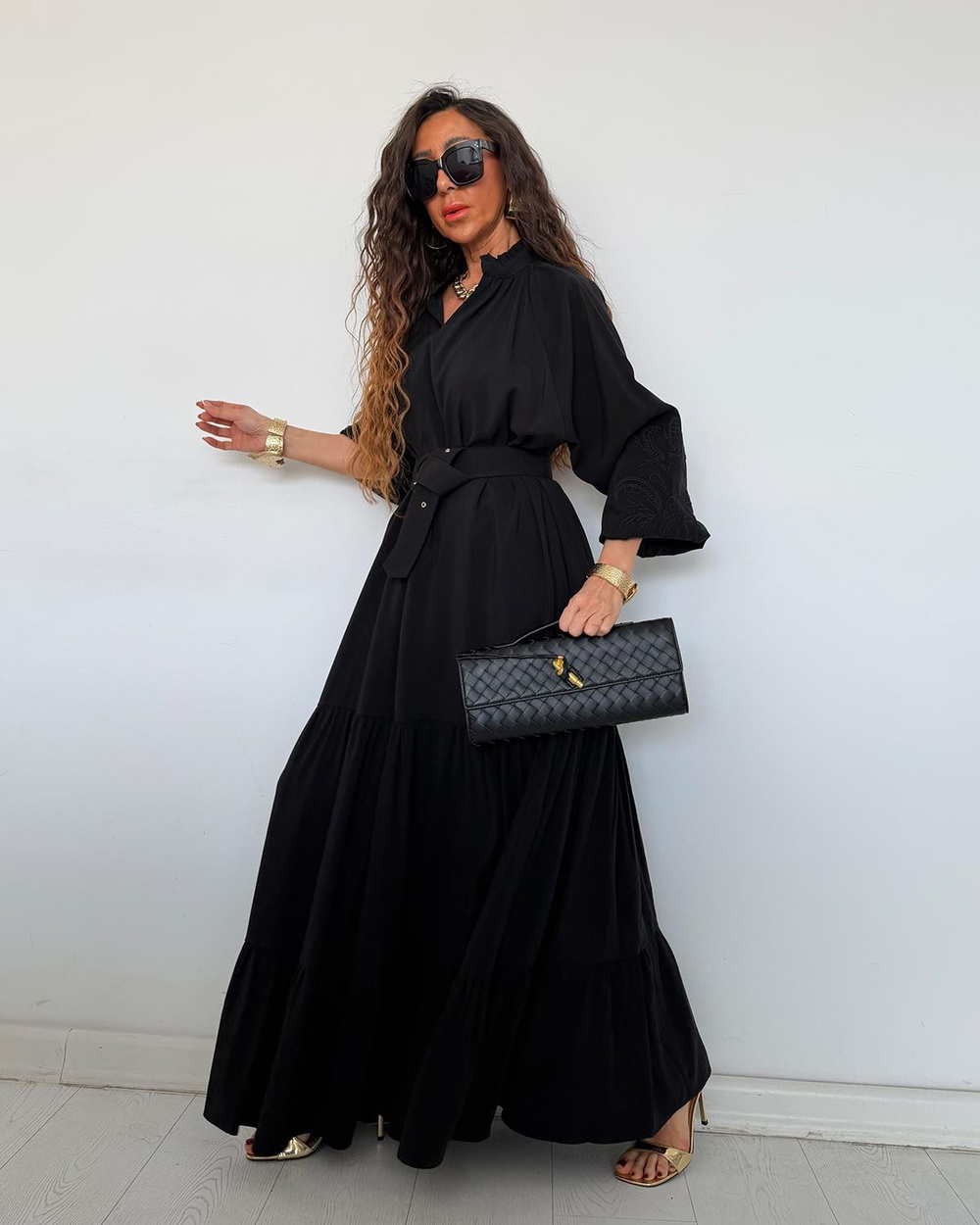 Emmy Kemerli Elbise Siyah