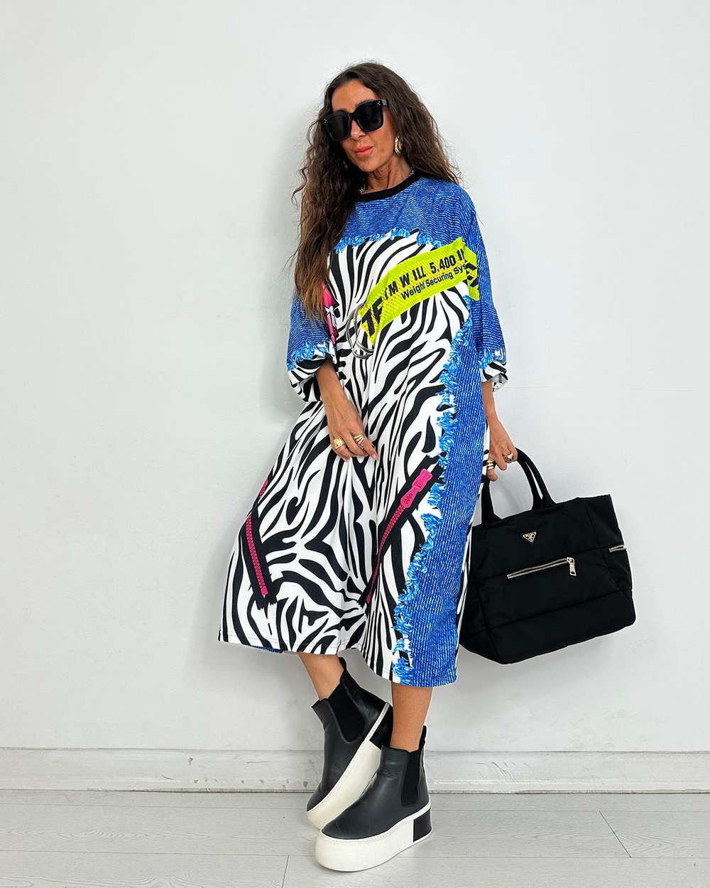 Hera Yazılı Zebra Elbise