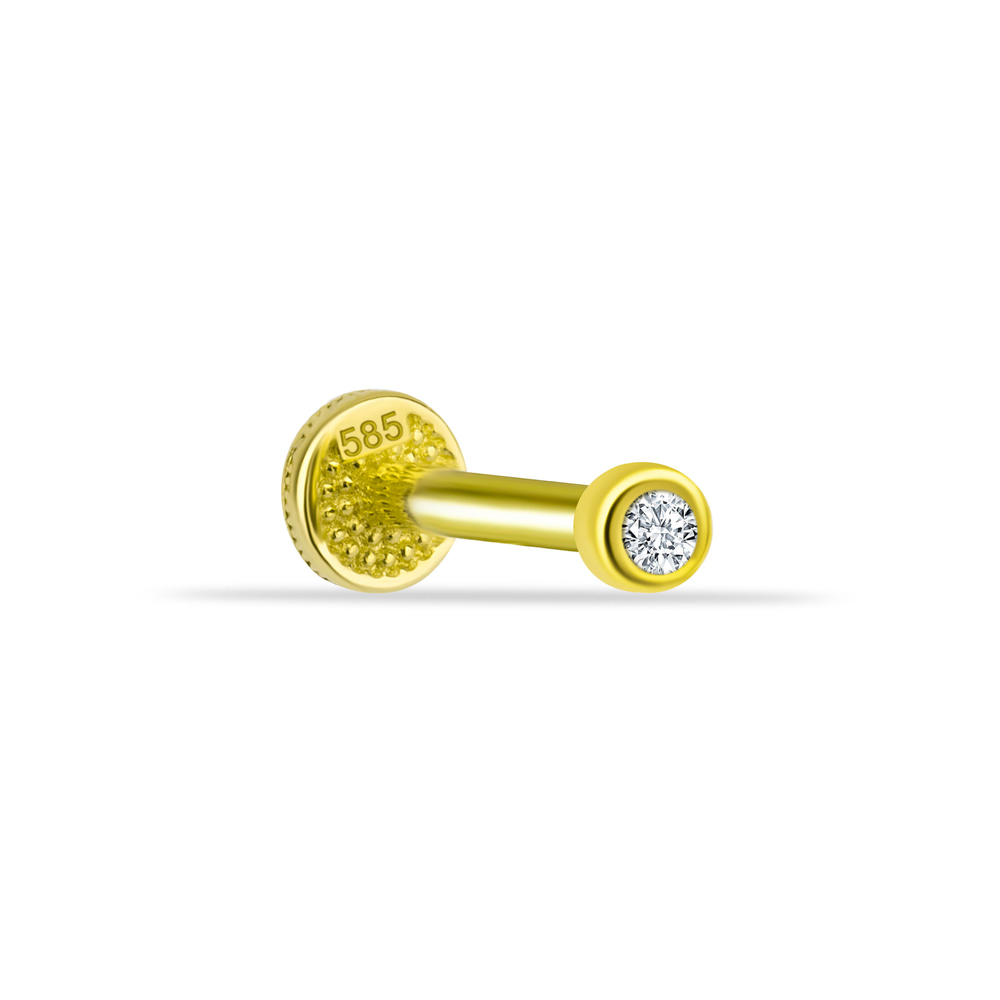14 Ayar Altın 6 Taşlı Minimal Tragus Piercing - Dianora Piercing
