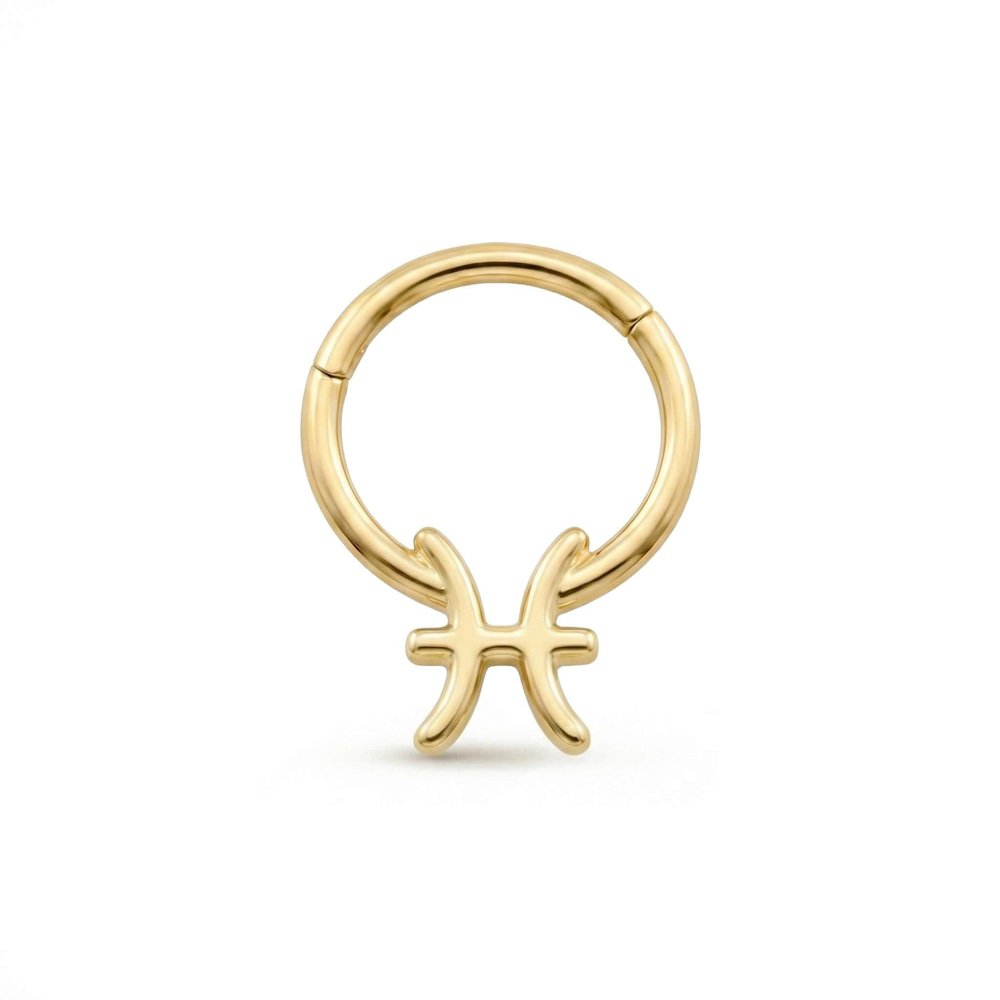 14 Ayar Altın Balık Burcu Halka Piercing - Dianora Piercing
