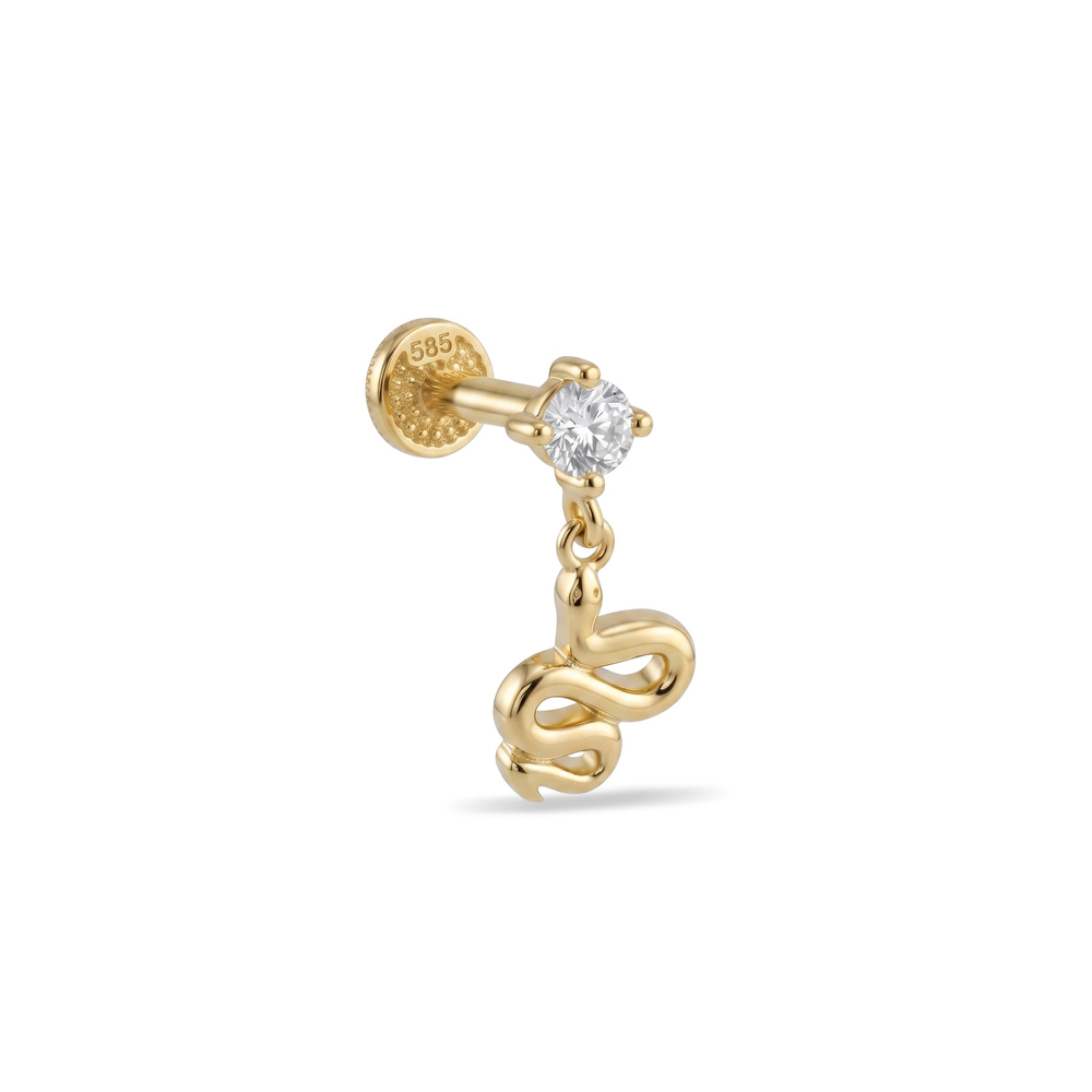 14 Ayar Altın Laboratuvar Pırlantalı Tragus Piercing - Dianora Piercing & Jewelry