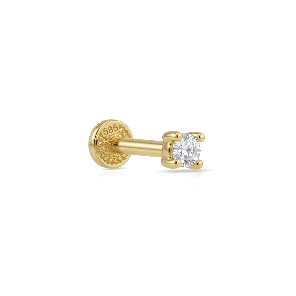 14 Ayar Altın Laboratuvar Pırlantalı Tragus Piercing - Dianora Piercing & Jewelry