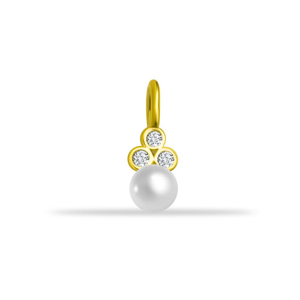 14 Ayar Altın Lacivert Mineli Nazar Boncuk Motifli Minimal Charm - Dianora Piercing