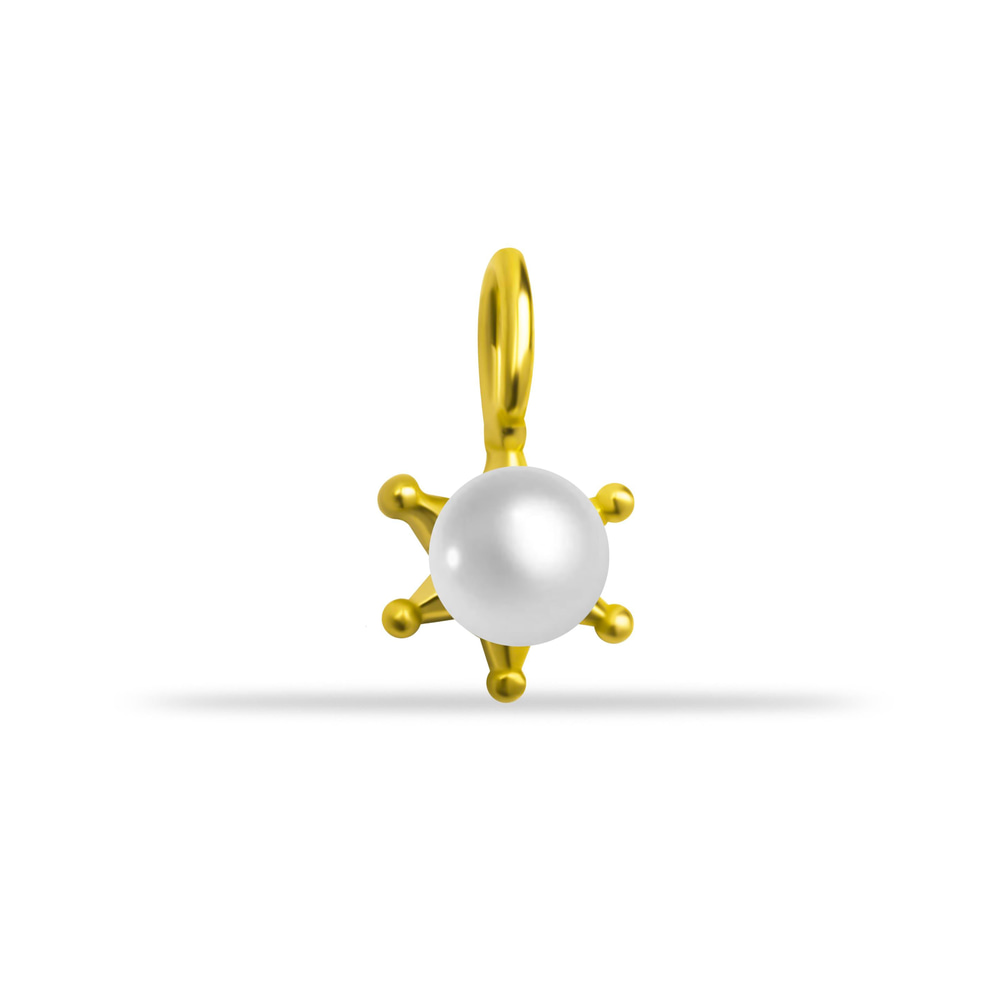 14 Ayar Altın Lacivert Mineli Nazar Boncuk Motifli Minimal Charm - Dianora Piercing