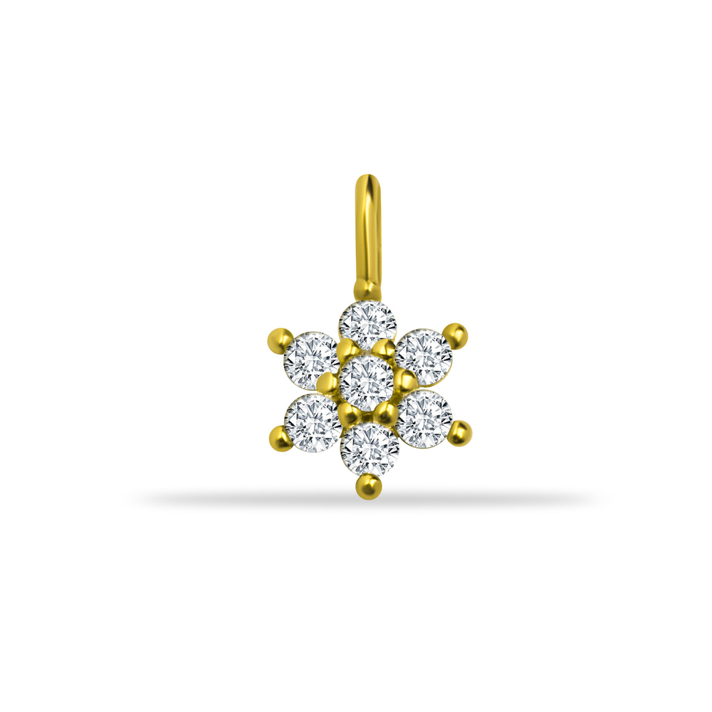 14 Ayar Altın Lacivert Mineli Nazar Boncuk Motifli Minimal Charm - Dianora Piercing