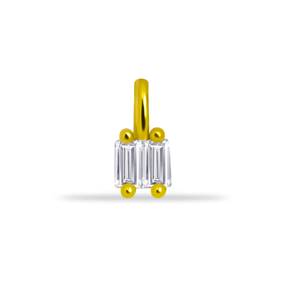 14 Ayar Altın Lacivert Mineli Nazar Boncuk Motifli Minimal Charm - Dianora Piercing