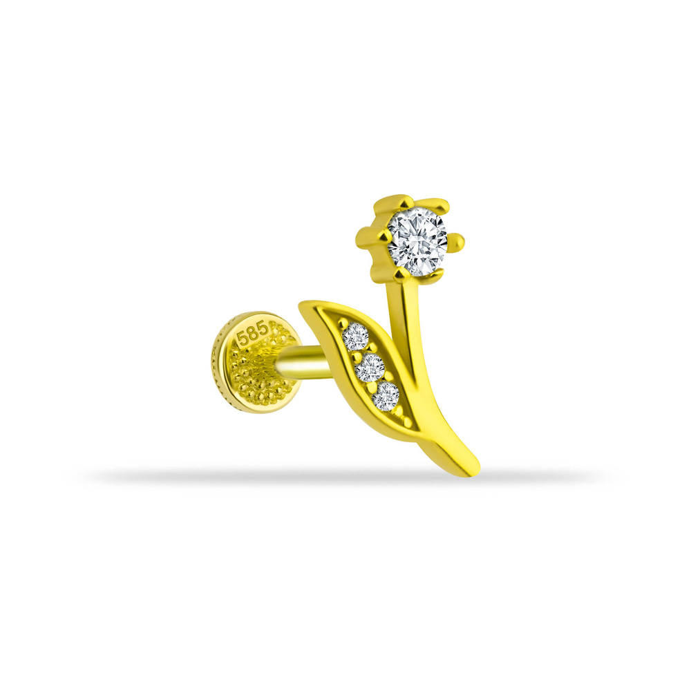 14 Ayar Altın Papillon Minimal Tragus Piercing - Dianora 