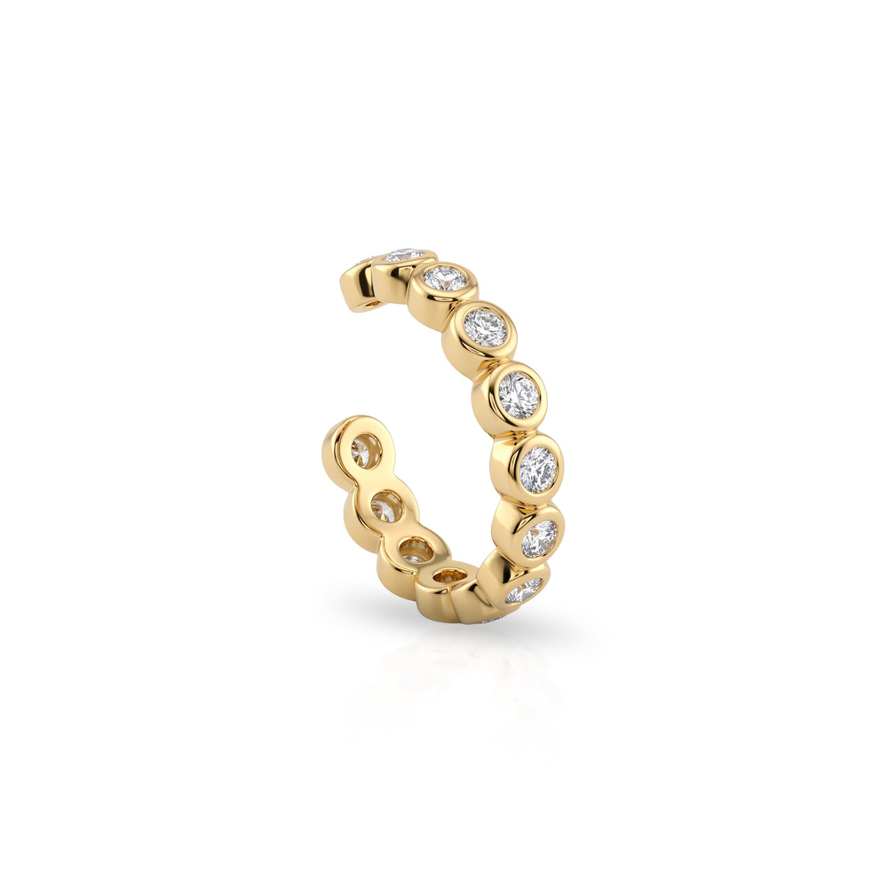 14 Ayar Altın Taşlı Earcuff Kıkırdak Küpe - Dianora Piercing Jewelry
