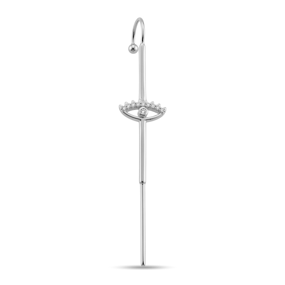 14 Ayar Altın Taşlı Göz Hook/Baston Küpe - Dianora Piercing Jewelry