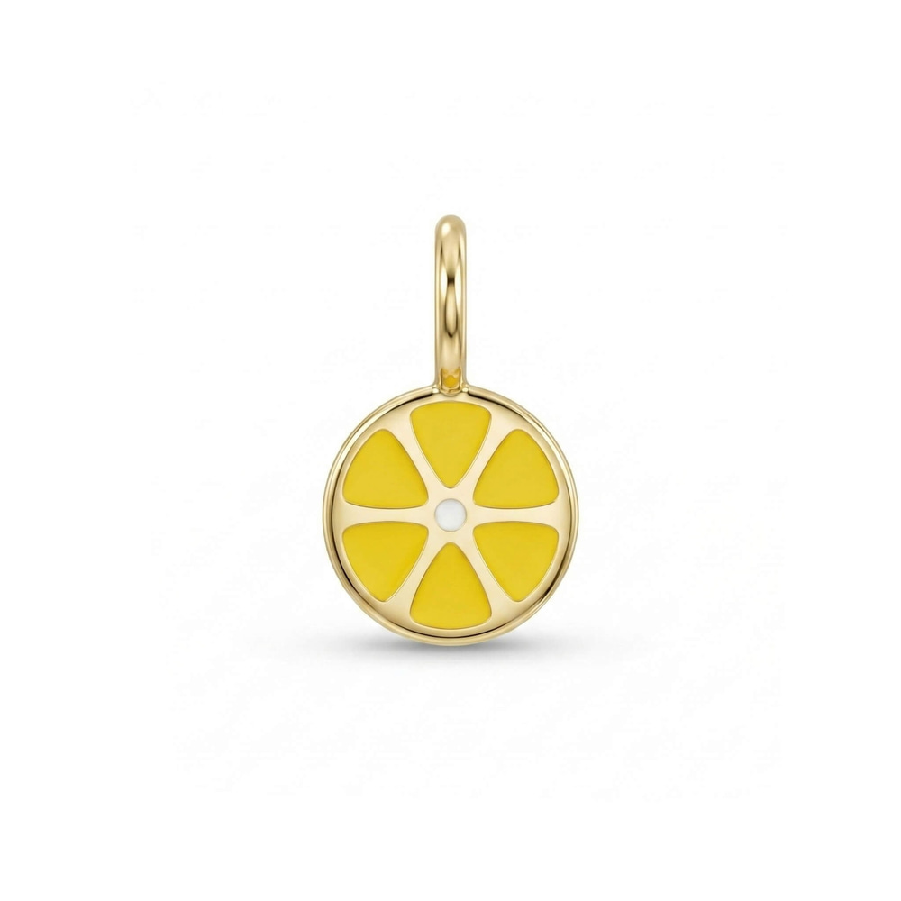 14 Ayar Altın Taşlı Kalp Minimal Charm