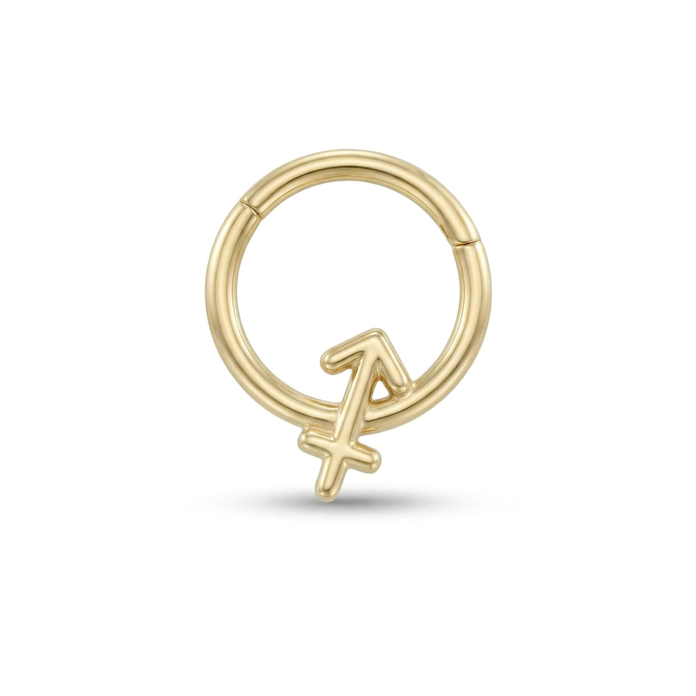 14 Ayar Altın Yay Burcu Halka Piercing - Dianora Piercing