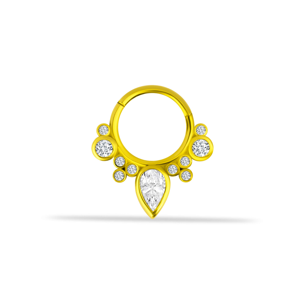 14 Ayar Altın Zincir Motifli Minimal Halka Piercing - Dianora Piercing