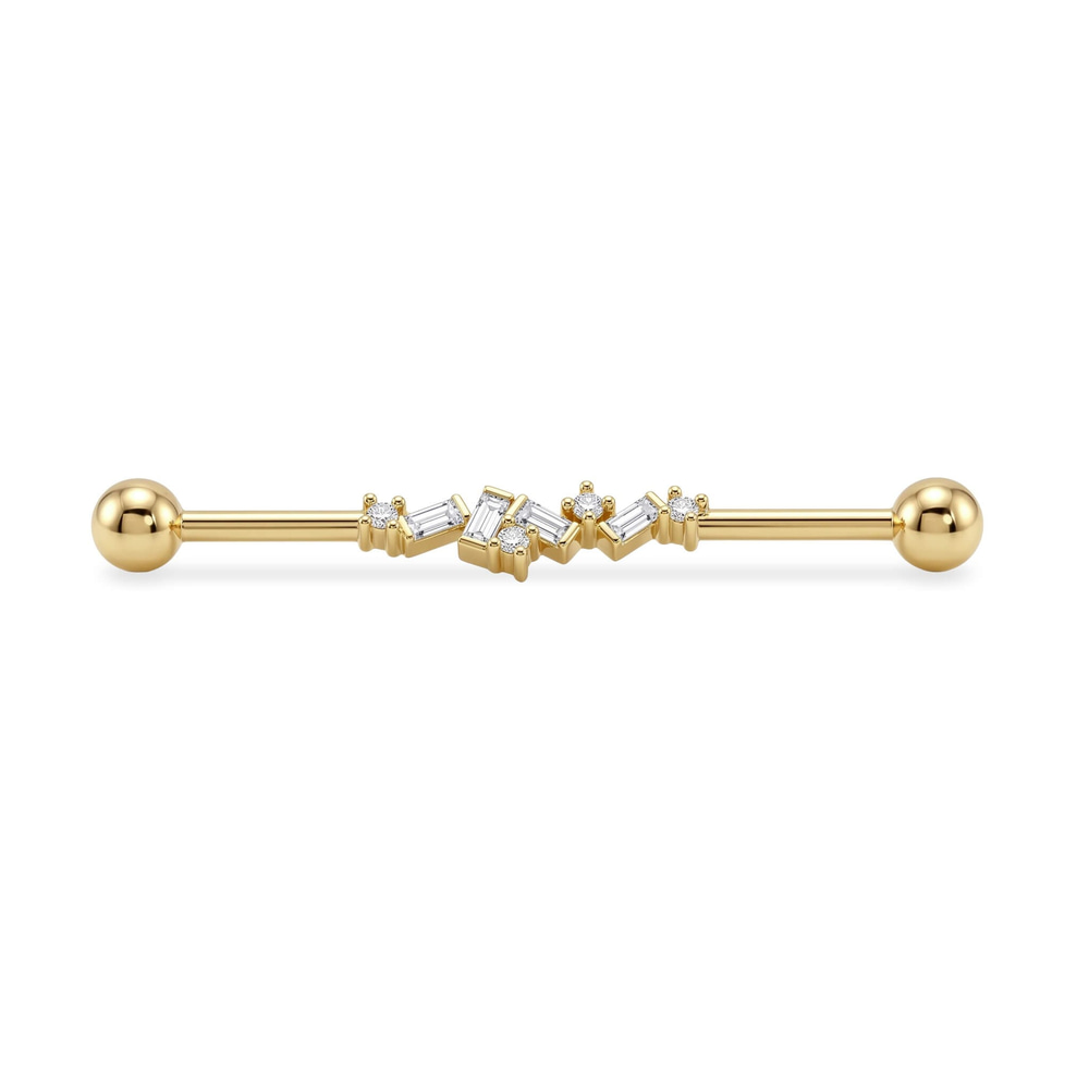 Baget Taşlı Altın Köprü Piercing - Dianora Piercing