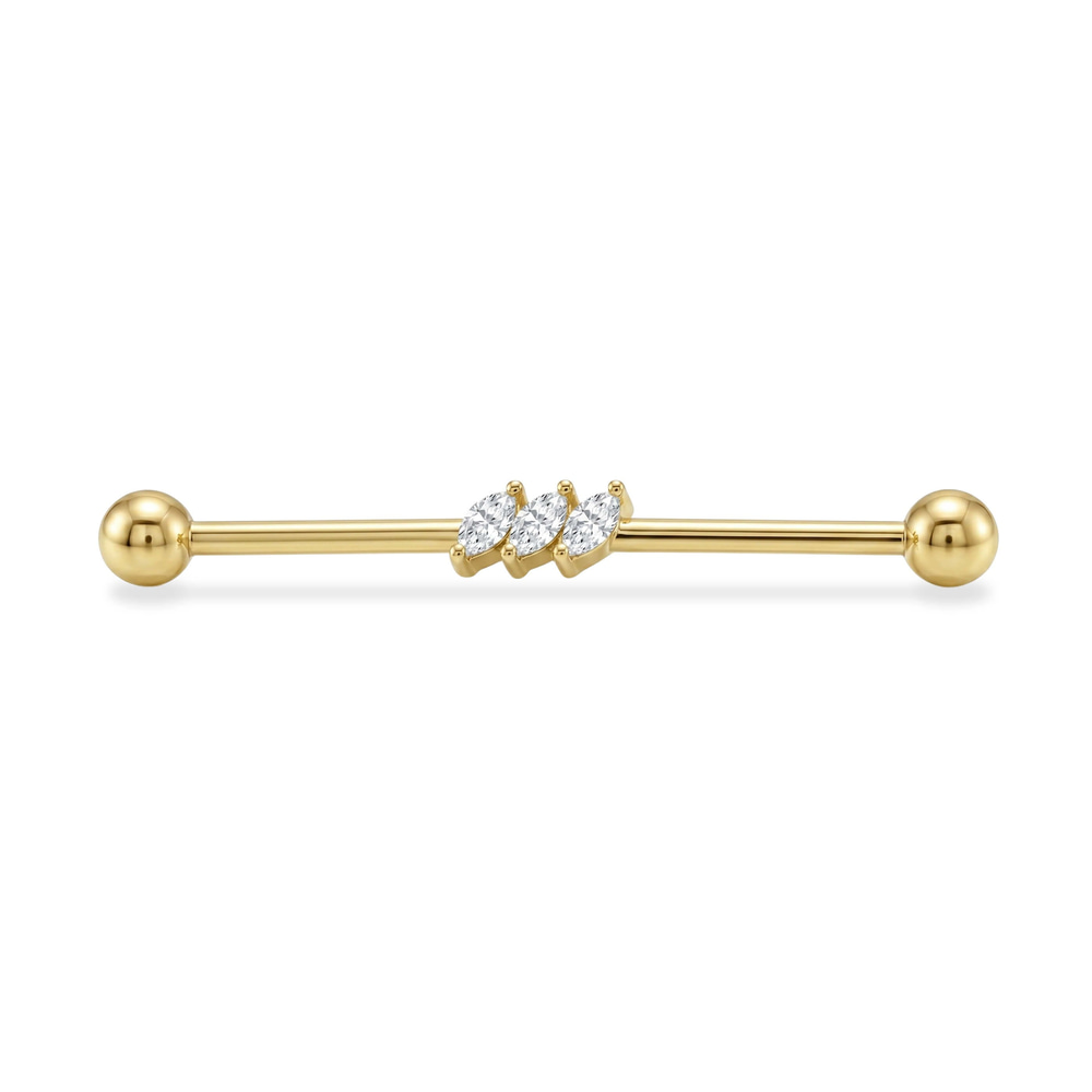 Markiz Taşlı Altın Köprü Piercing - Dianora Piercing