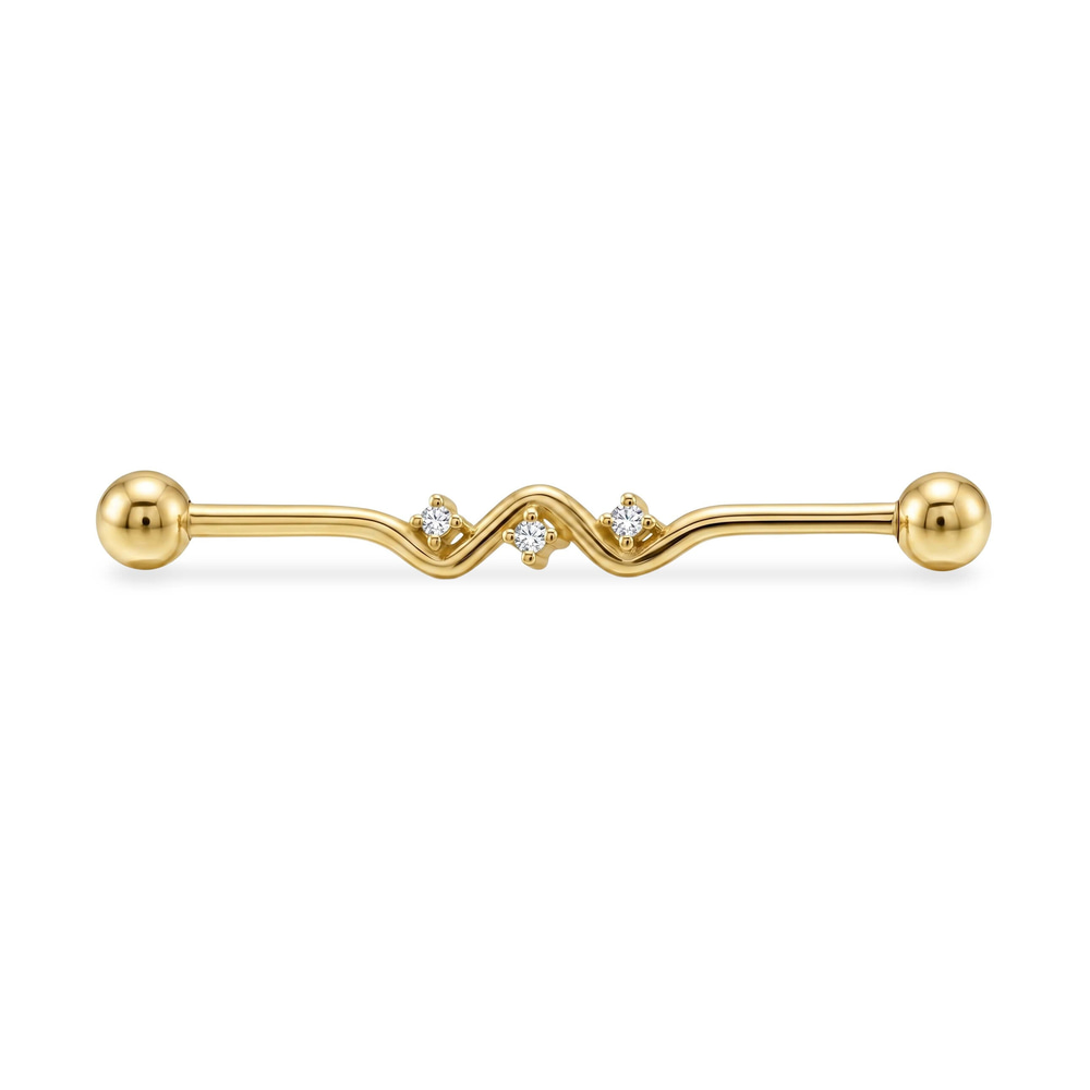 Taşlı Altın Köprü Piercing - Dianora Piercing