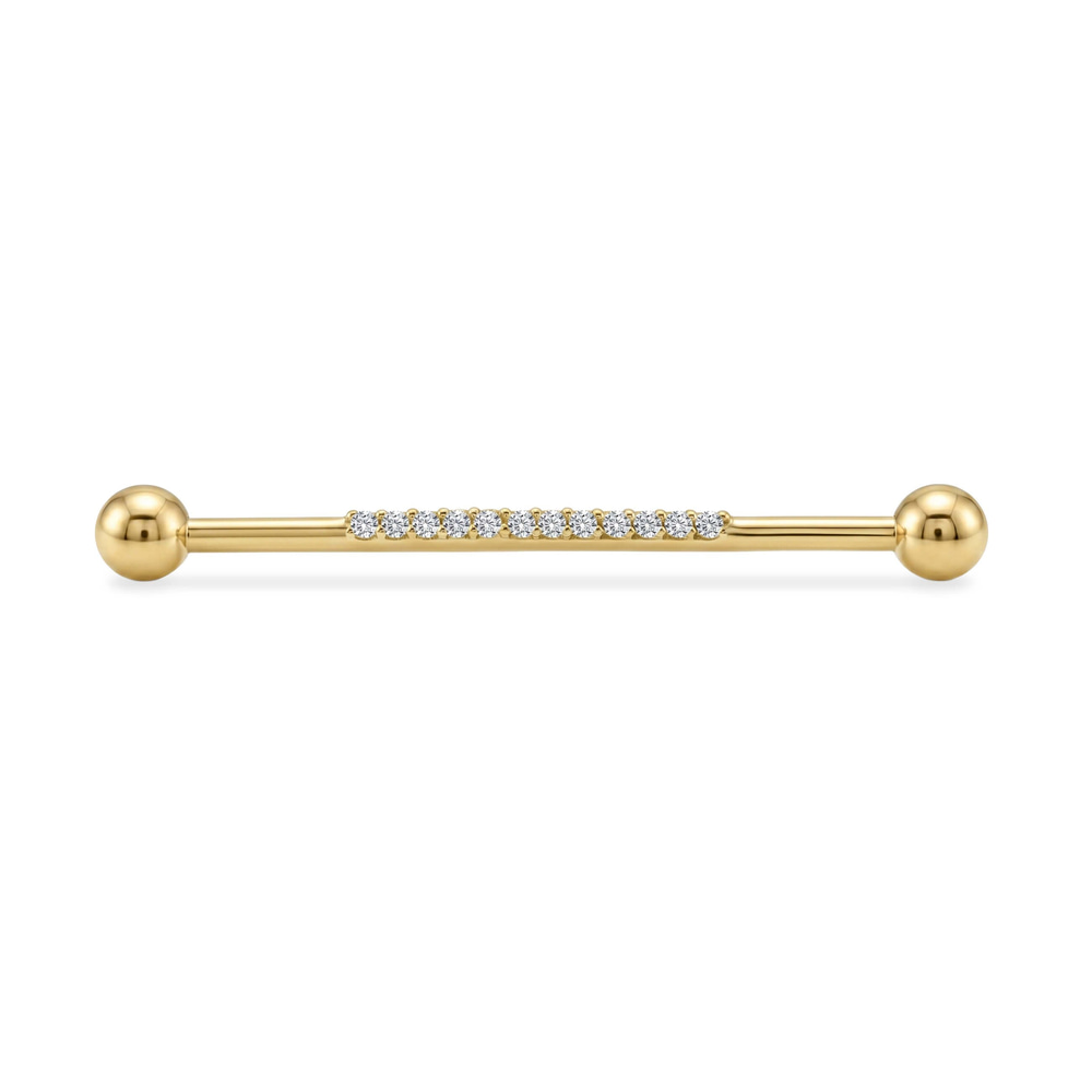 Taşlı Altın Köprü Piercing - Dianora Piercing