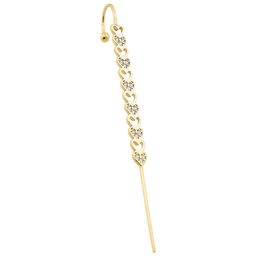Taşlı Kalp Hook/Baston Küpe