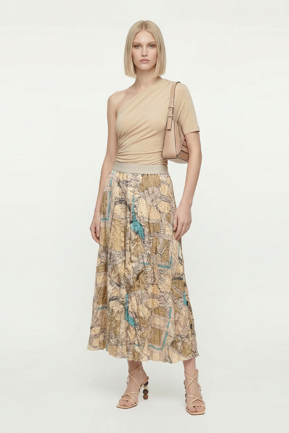 VISCON BLOKLU KEMENT DESENLİ CRUSHLI ETEK