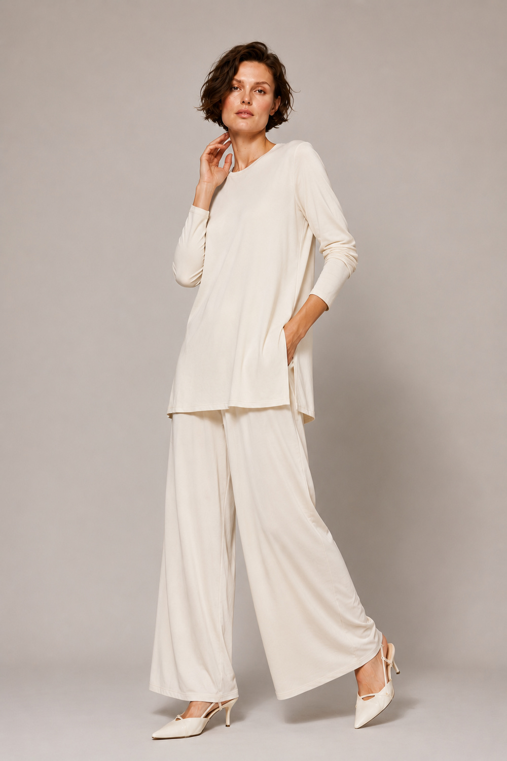 RAYON GENİŞ PAÇA PANTOLON ETEK