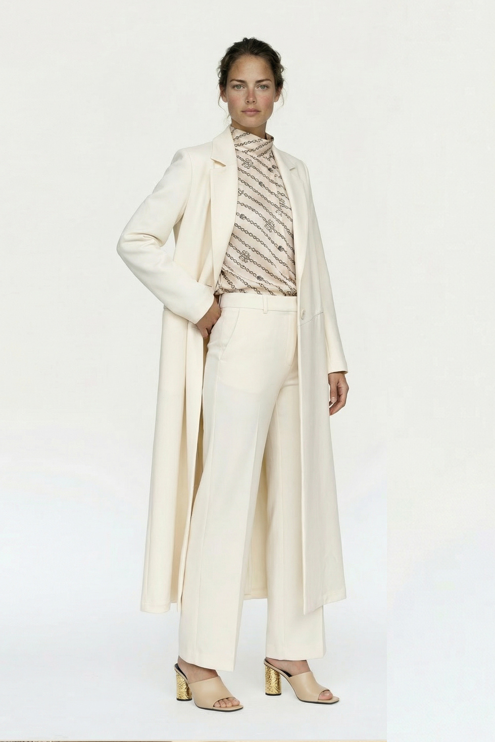 DOUBLE KREP ÜSTTEN CEPLİ UZUN BLAZER