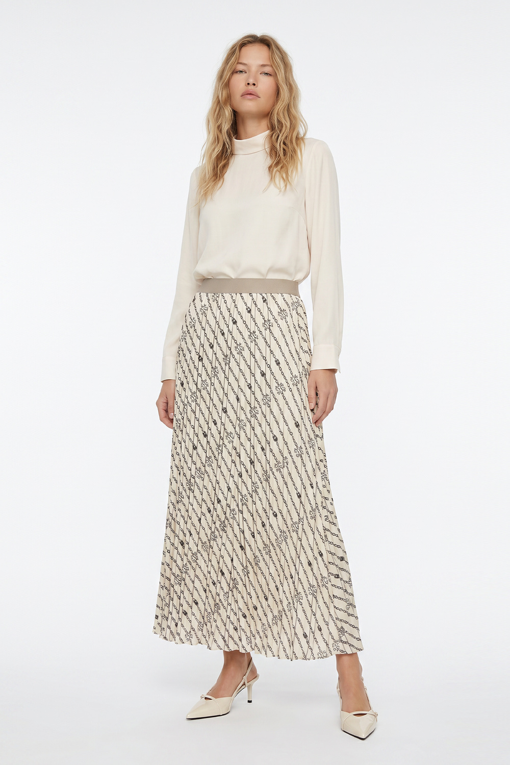 VISCON NOİ VEREV ZİNCİR LOGOLU CRUSHLI ETEK