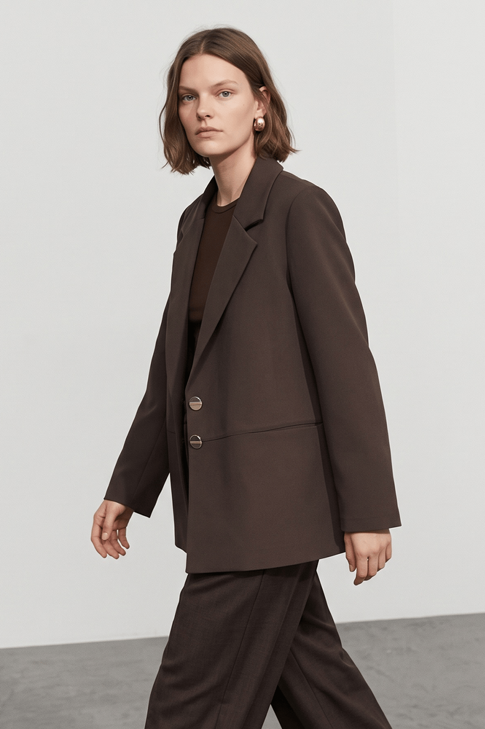 DOUBLE KREP BELDEN KESİK CEPLİ KISA BLAZER