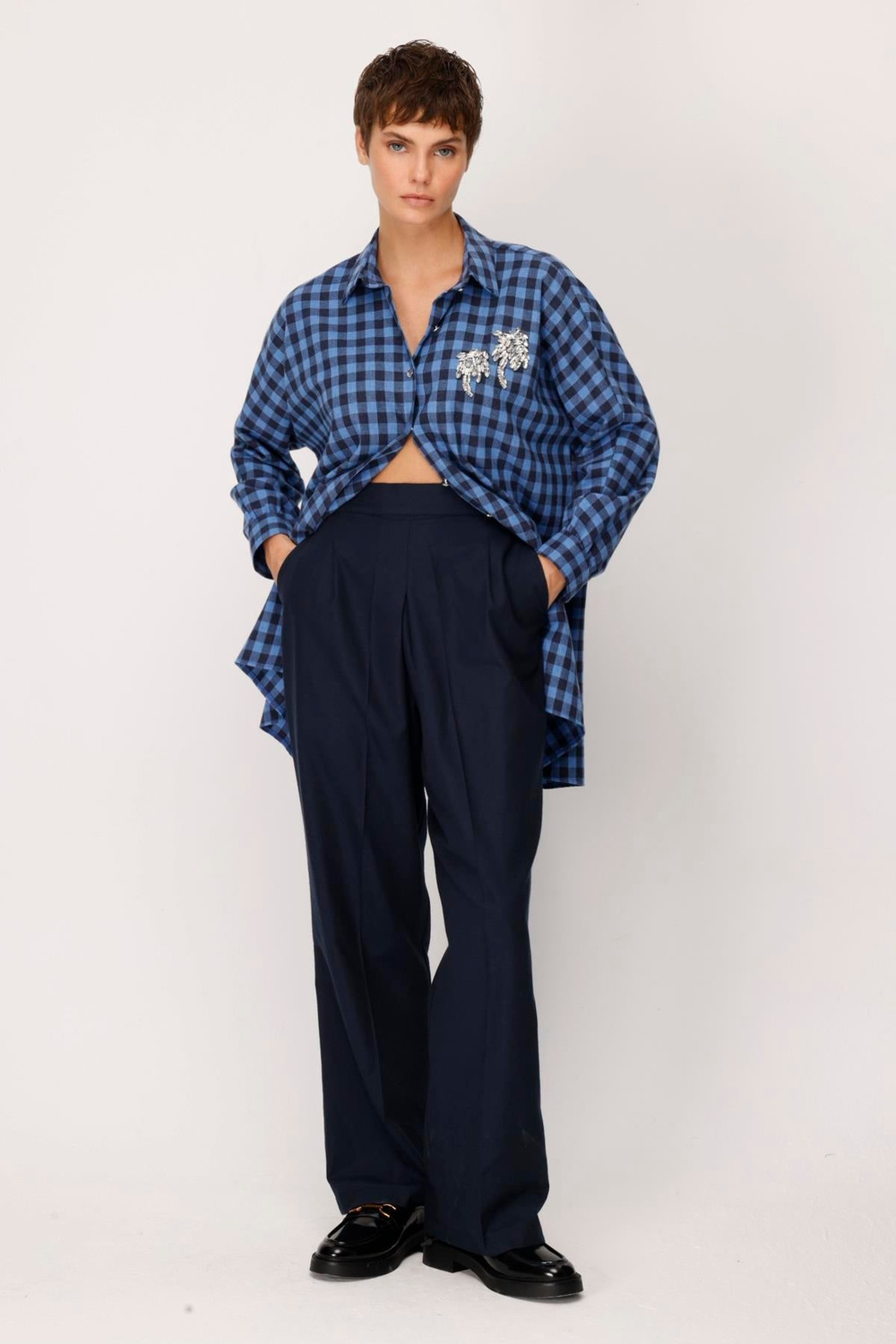 COTTON MELANJ FERMUARLI PİLELİ PANTALON