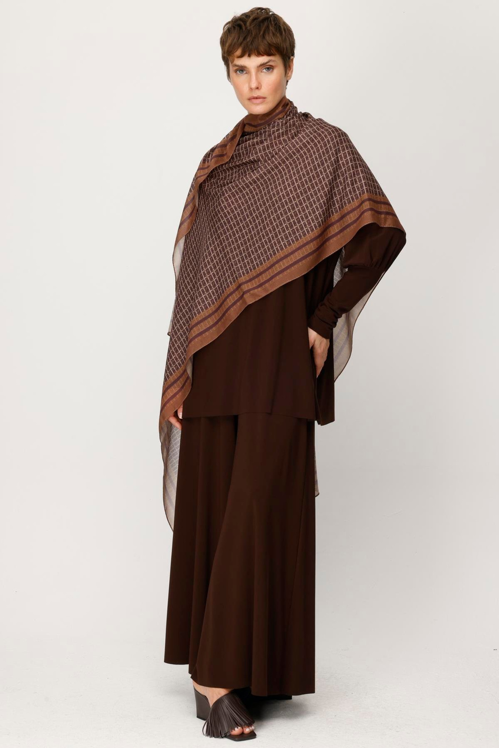 COTTON NOİ MONOGRAM DESENLİ ŞAL