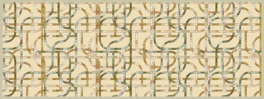 COTTON TRAMLI LABİRENT DESENLİ ŞAL