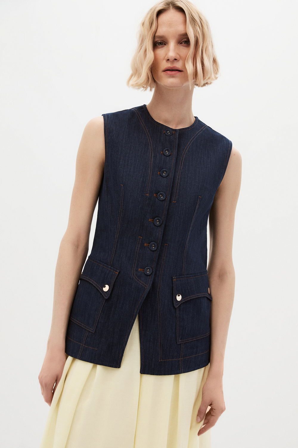 Dikişil Denim Yelek