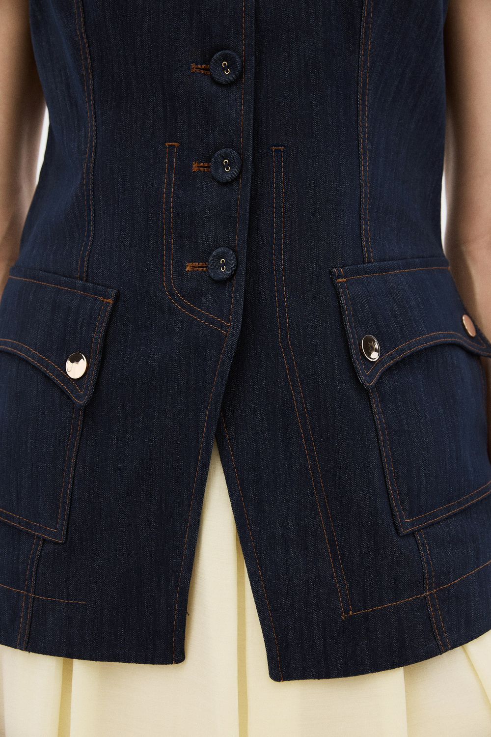 Dikişil Denim Yelek