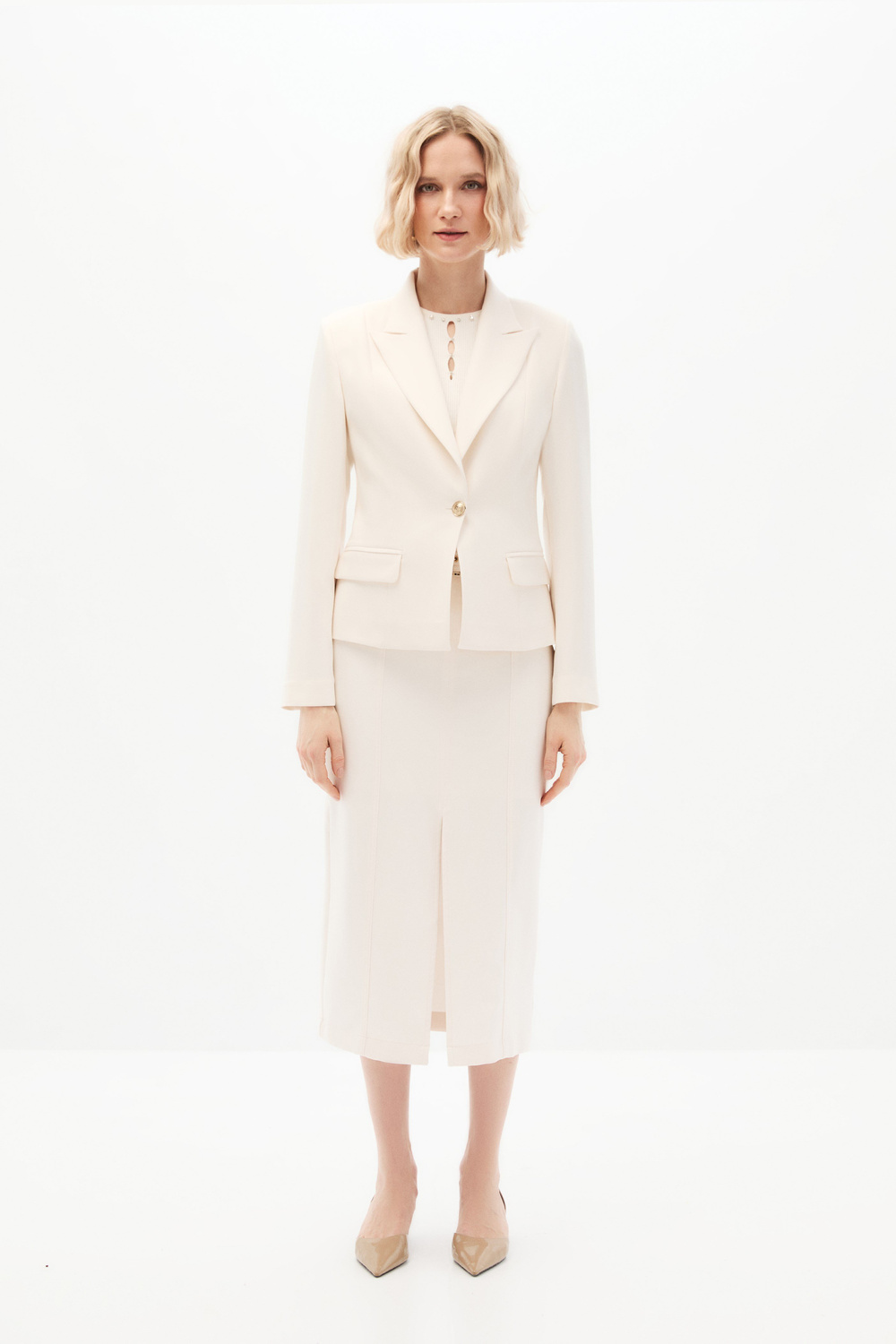 Ekru Blazer Ceket