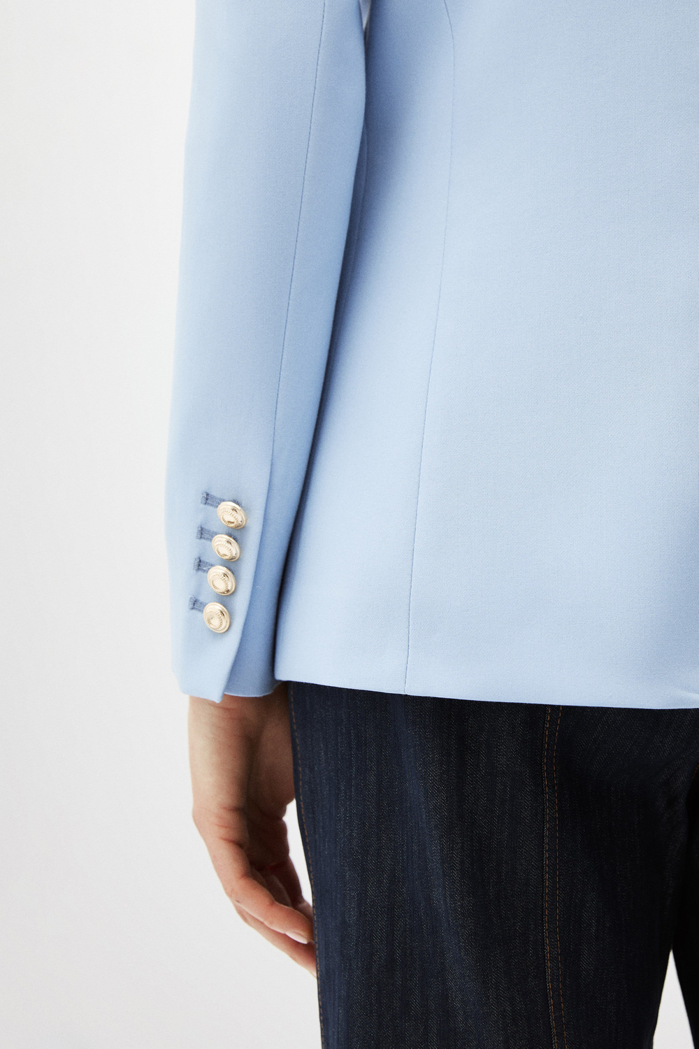 Mavi Fularlı Blazer Ceket