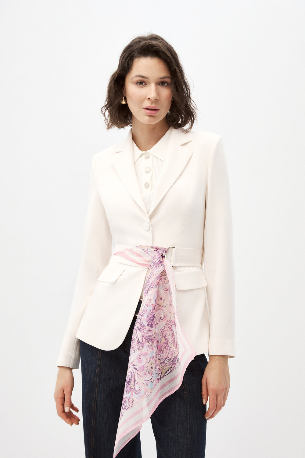 Fularlı Blazer Ceket