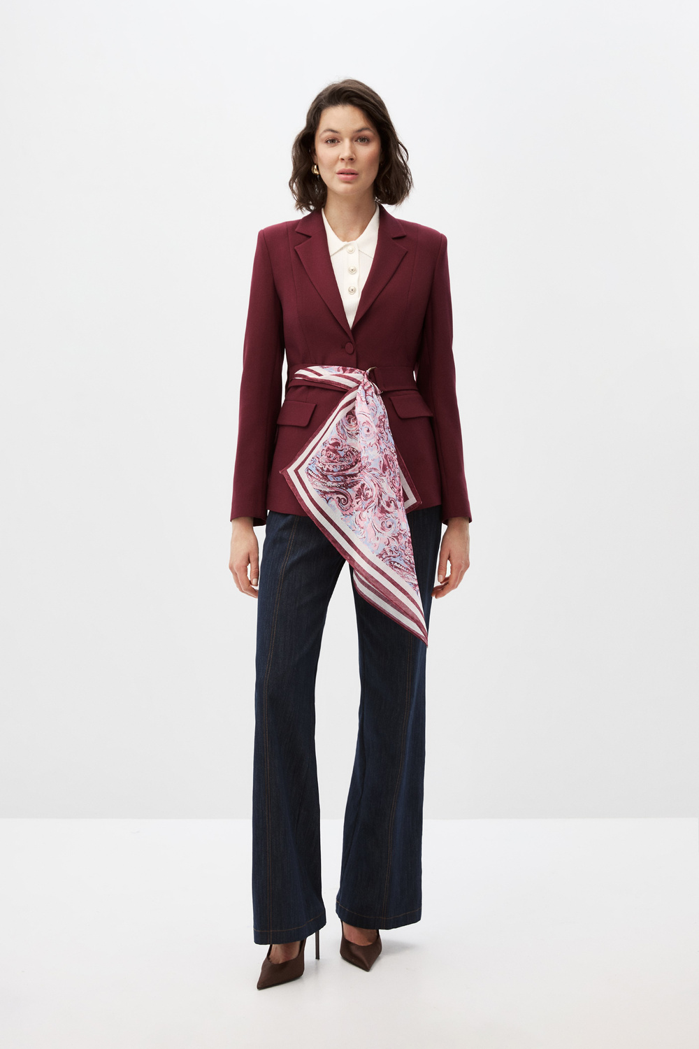 Fularlı Blazer Ceket