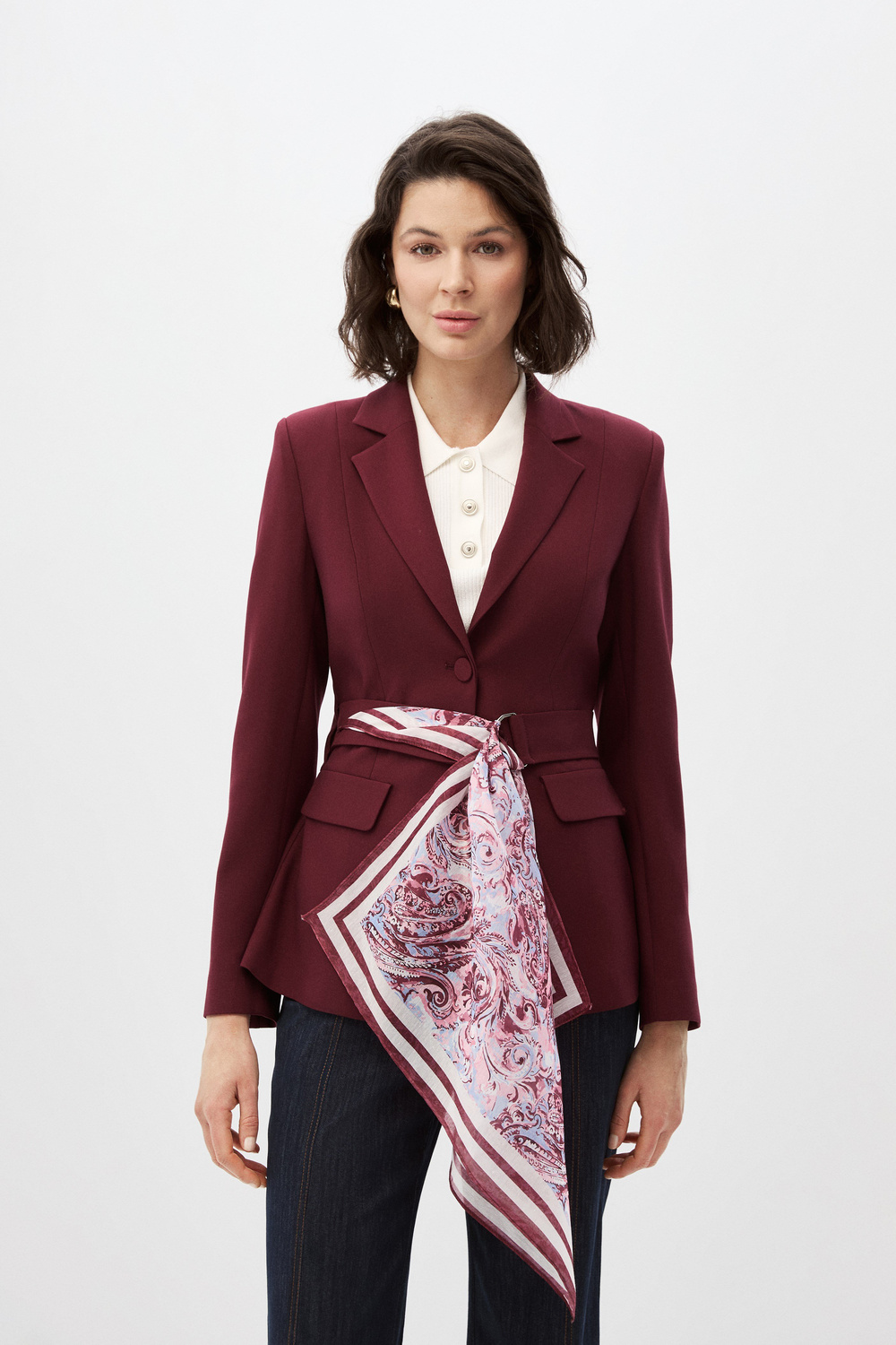 Fularlı Blazer Ceket