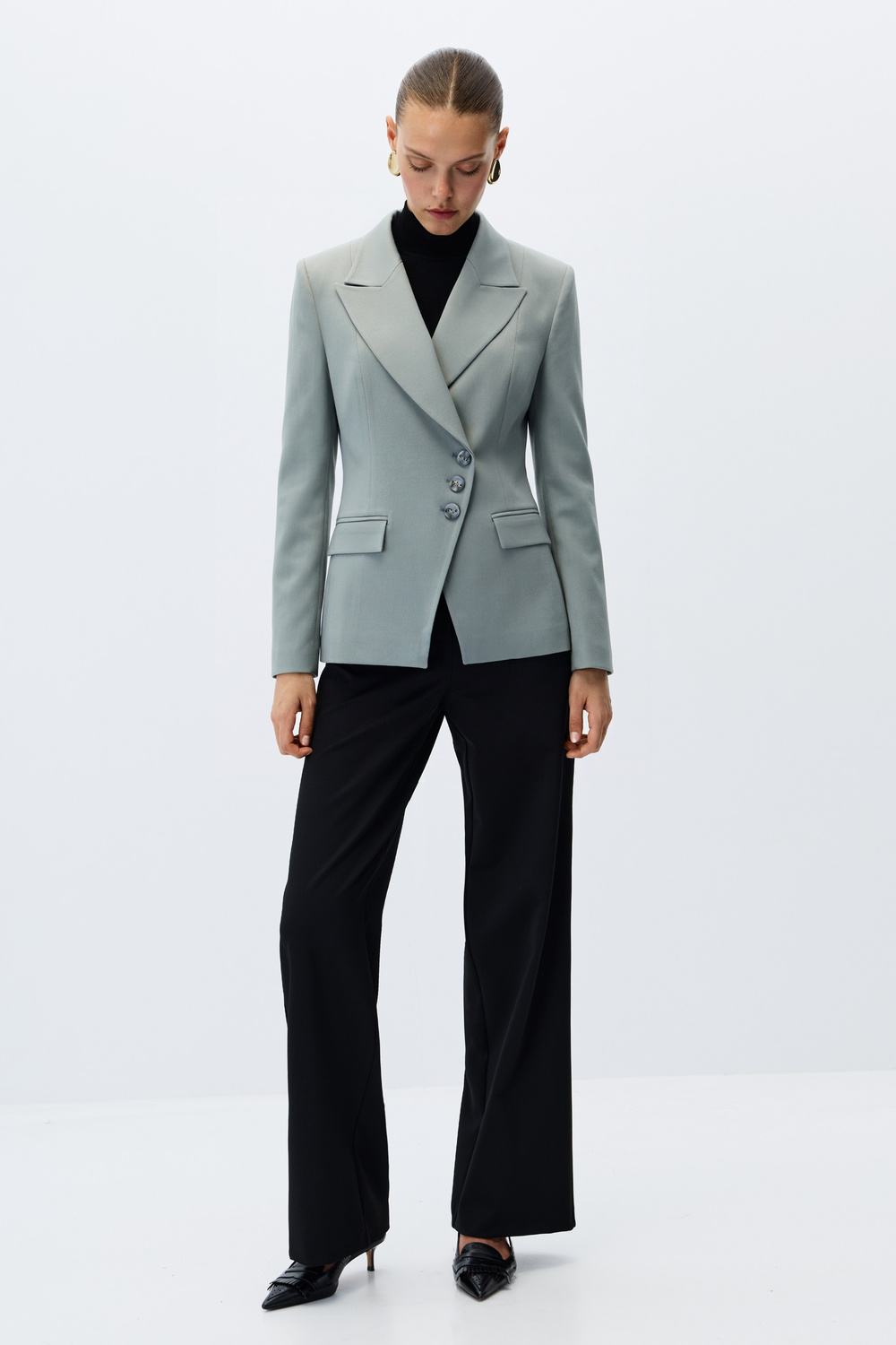 Asimetrik blazer ceket
