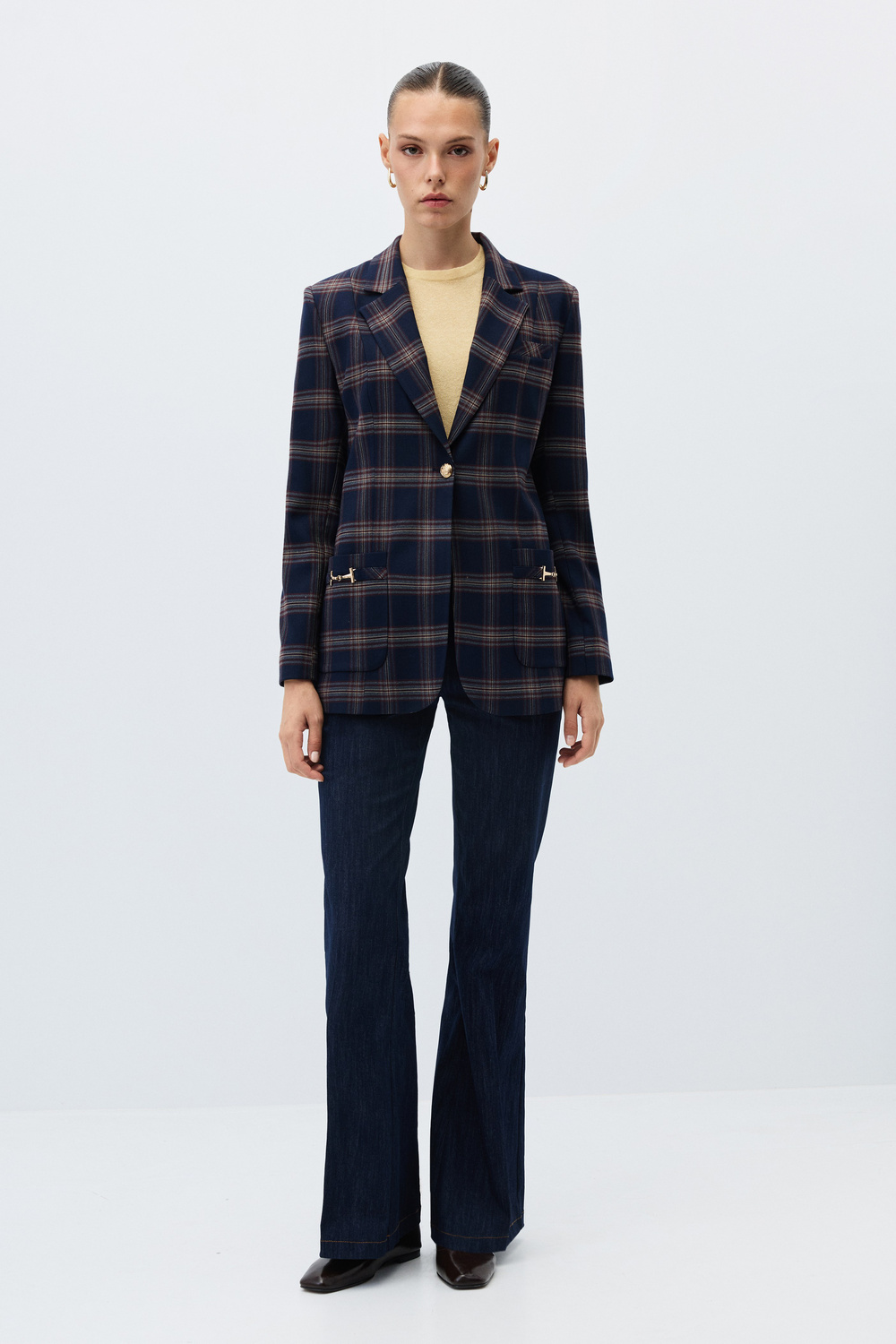 Ekose blazer ceket