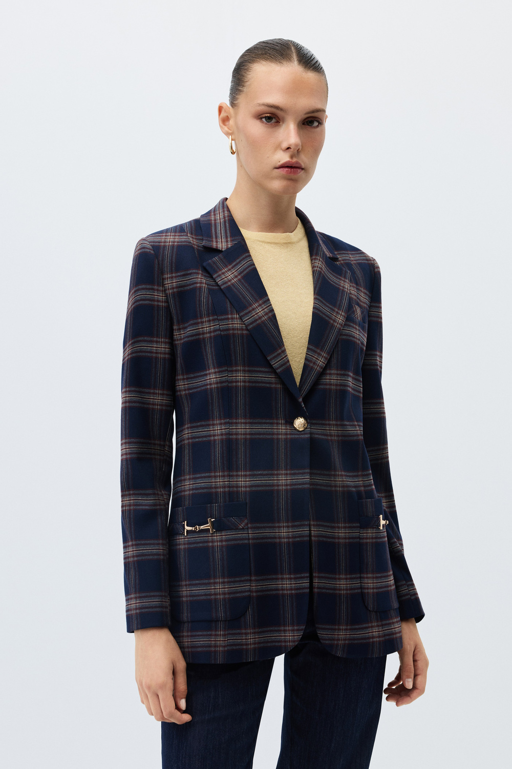 Ekose blazer ceket