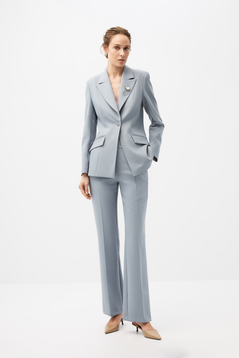 Mavi Blazer Ceket Takım