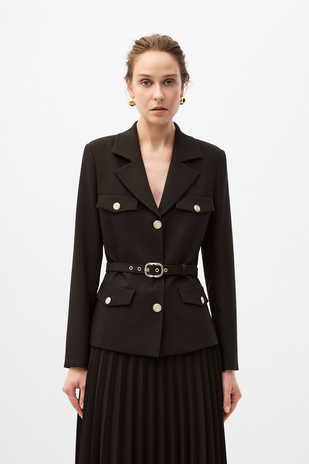 Siyah Etekli Blazer Takım
