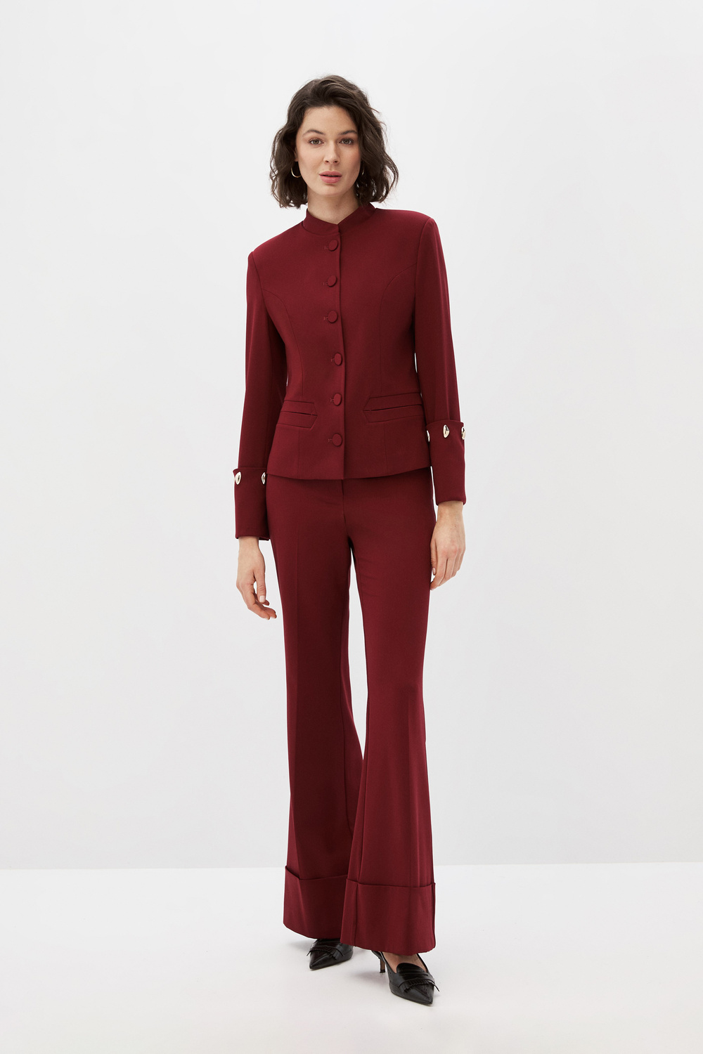 Bordo Ceket Pantolon Takım