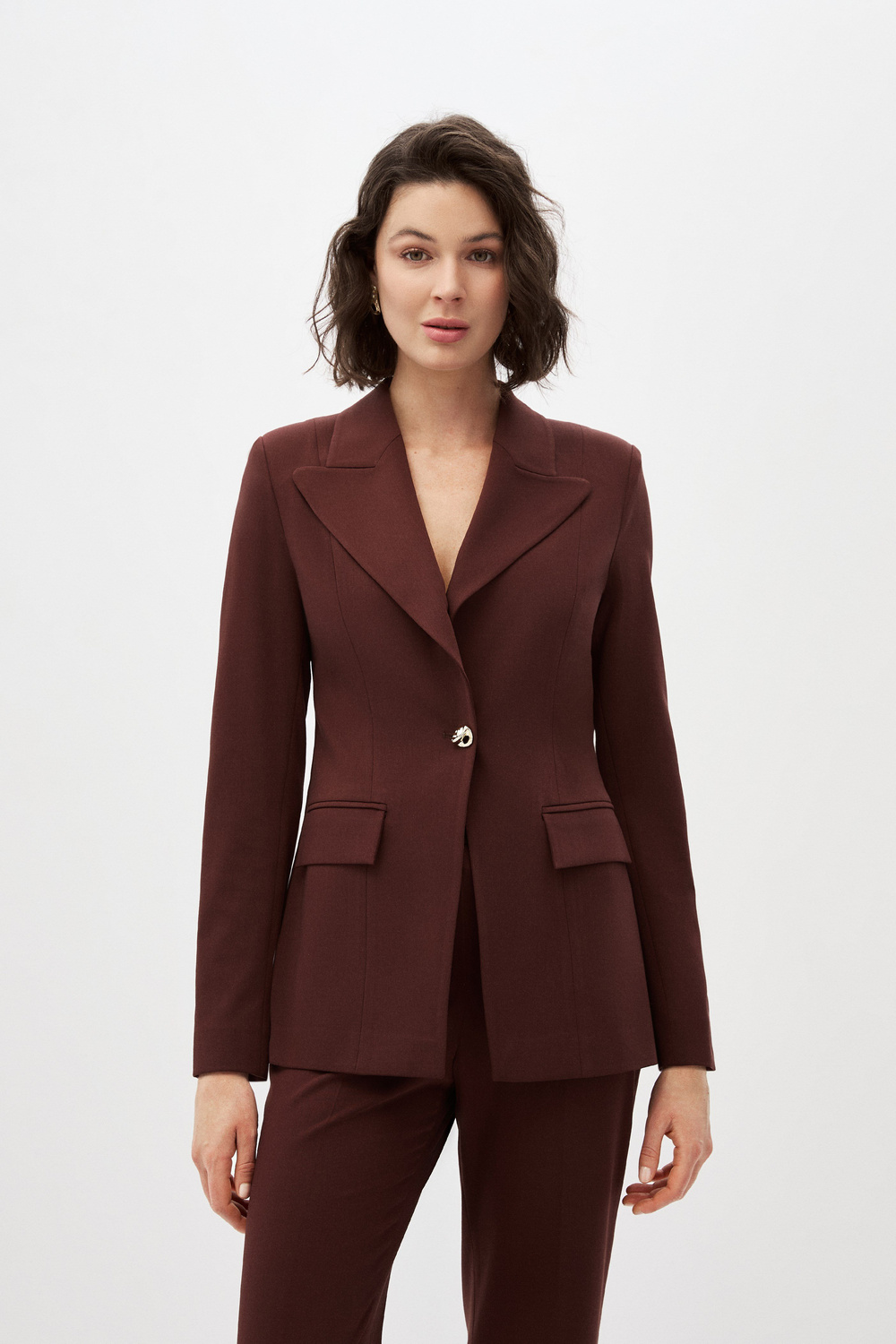 Kahverengi Blazer Ceket Takım